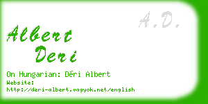 albert deri business card